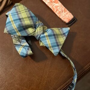 Ted Baker London Plaid Bow Tie in Blue and Yellow